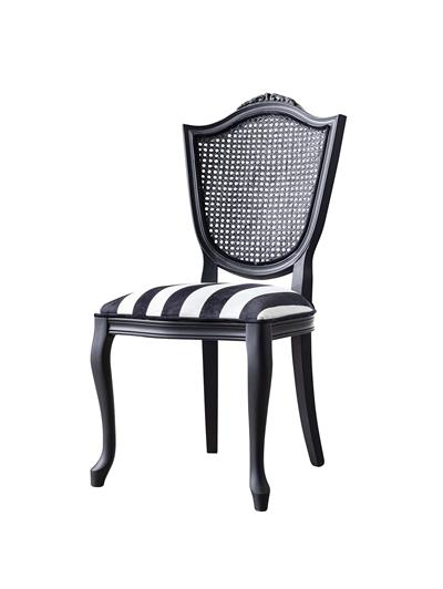 Manola Doğal Ahşap Kayın Siyah Renk Hazeranlı Sandalye Detaylı İşçilik Modern Şık Tasarım