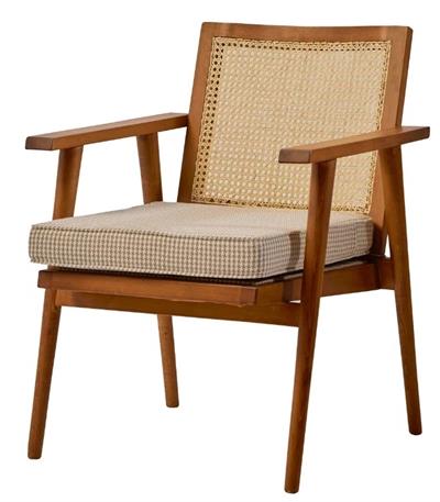 Marcel Doğal Ahşap Kollu Hazeranlı Sandalye - Detaylı El İşçiliği