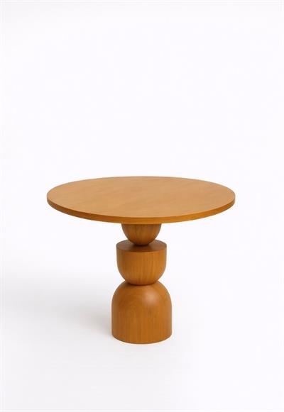 Masif Ayaklı Yuvarlak Yemek Masası 100×100 | Kayın Kaplama – 76 cm