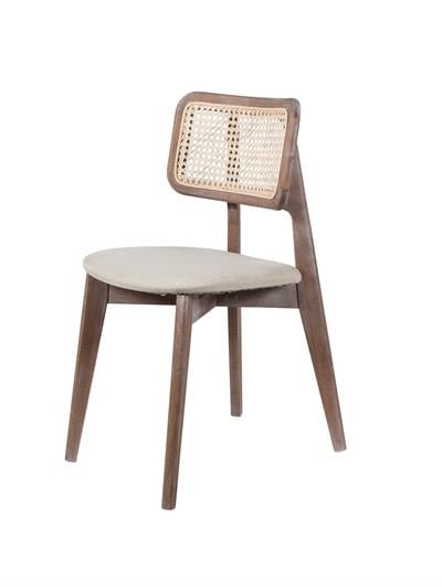 Melodi Doğal Kayın Ahşap Krem Hazeranlı Masif Eskitme Sandalye Detaylı İşçilik Modern Şık Tasarım