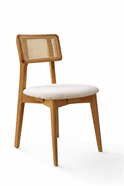 Melodi Natural Ahşap Hazeranlı Kayın Sandalye Detaylı İşçilik Modern Şık Tasarım