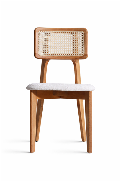 Melodi Natural Ahşap Hazeranlı Kayın Sandalye Detaylı İşçilik Modern Şık Tasarım