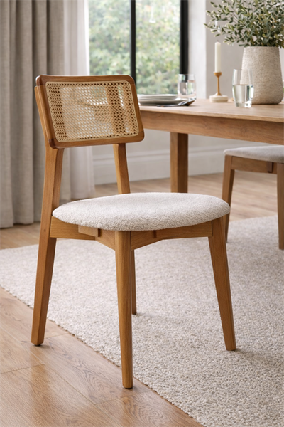 Melodi Natural Ahşap Hazeranlı Kayın Sandalye Detaylı İşçilik Modern Şık Tasarım