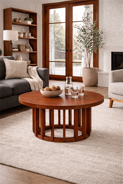 Meridyen Yuvarlak Orta Sehpa | 80×80 cm | 43 cm