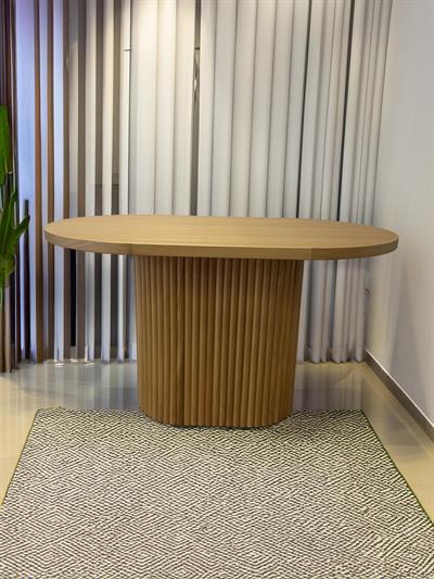 Pablo Naturel Renk Oval Ahşap Masa Takımı 80x130 - 4 Adet Ahşap Sandalye Bohem & İskandinav Şık Tasarım