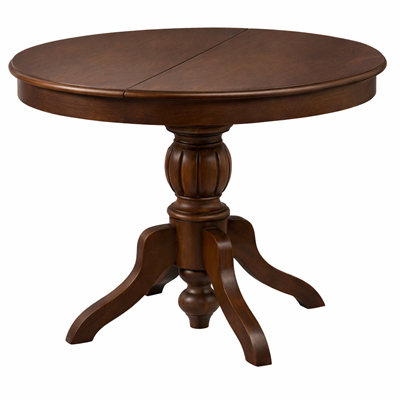 Milano Yuvarlak Masif Ahşap Yemek Masası – Klasik Orta Ayaklı