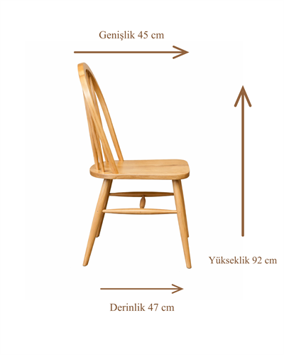 Miranda Natural Ahşap Kayın Sandalye Detaylı İşçilik Modern Şık Tasarım