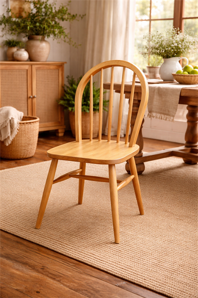 Miranda Natural Ahşap Kayın Sandalye Detaylı İşçilik Modern Şık Tasarım