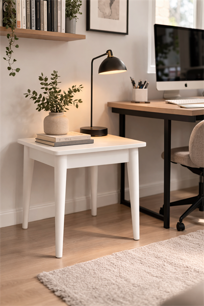Modern Kare Yan Sehpa 52x52 cm – Minimalist Salon ve Oturma Odası Sehpası