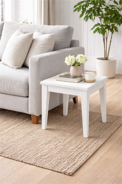 Modern Kare Yan Sehpa 55x55x54 cm – Minimal Salon Sehpası