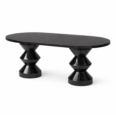 Modern Oval Yemek Masası | 160-180-200 cm Ölçü Seçenekli | Siyah, Beyaz, Ceviz