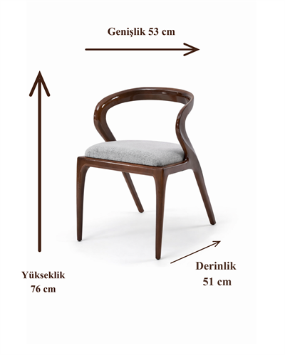 Narciso Doğal Ahşap Döşemeli Ceviz  Sandalye El İşçiliği  Modern İskandinav Tasarım