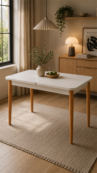 Natura Beyaz Tabla Naturel Renk Kayın Ayaklı Çizilmez Dikdörtgen Ahşap Masa 127x70 Cm - Modern & Şık Tasarım