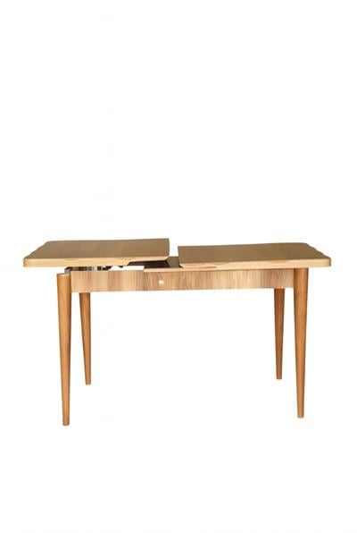 Natura Ceviz Açılır Yemek Masası – Parlak MDF Üst Tabla & Fırın Kurusu Kayın Ayak – 80×128 cm Modern Masa