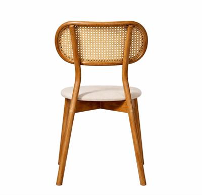 Naturel Hasır Sırtlı Ahşap Sandalye | Kayın Ayaklı – Döşemeli