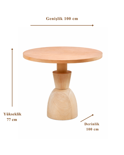 Navora Yuvarlak Ahşap Yemek Masası