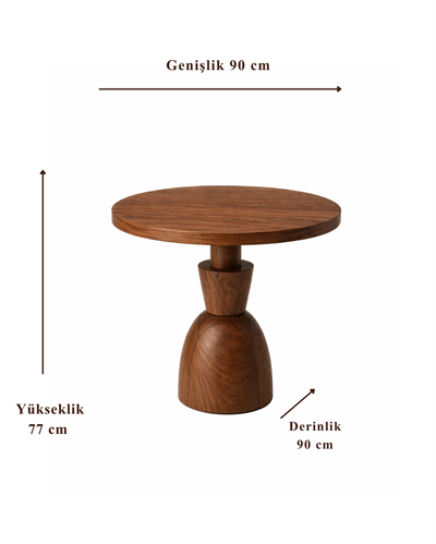 Navora Yuvarlak Ahşap Yemek Masası