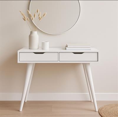 Nero Doğal Ahşap Kayın Beyaz Renk Dresuar 100x42 Cm - Modern & Şık Tasarım