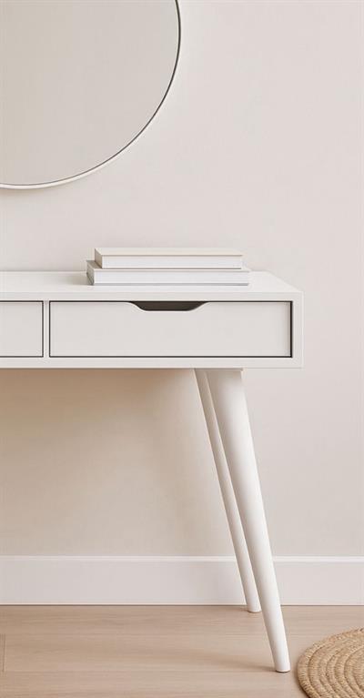 Nero Doğal Ahşap Kayın Beyaz Renk Dresuar 100x42 Cm - Modern & Şık Tasarım