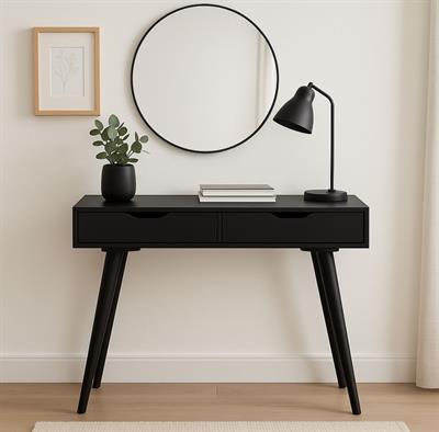 Nero Doğal Ahşap Kayın Siyah Renk Dresuar 100x42 Cm - Modern & Şık Tasarım