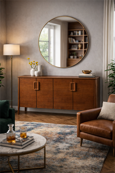 Nova Çerçeveli Kapaklı Ahşap Konsol – Geniş Depolama Alanlı Salon ve Yemek Odası Konsolu – 180 cm