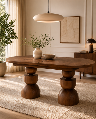 Orvia Oval Ahşap Yemek Masası