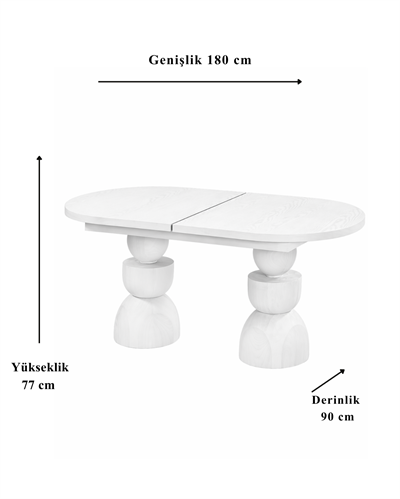 Orvia Oval Ahşap Yemek Masası
