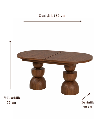 Orvia Oval Ahşap Yemek Masası