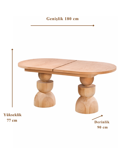 Orvia Oval Ahşap Yemek Masası