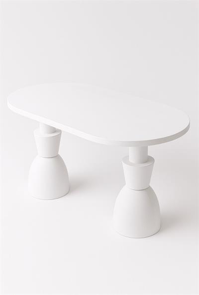 Oval Ahşap Yemek Masası 160x90 cm – Masif Tornalı Ayaklı Modern Tasarım