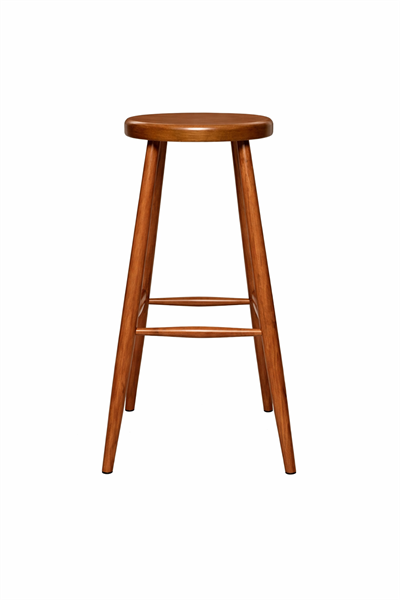 Primula Doğal Ahşap Ceviz Bar Tabure Sandalye El İşçiliği Klasik Tarz