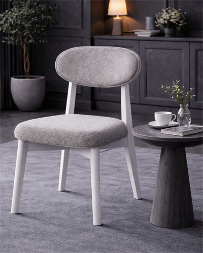 Quantum Doğal Ahşap Kayın Beyaz Renk Sandalye Detaylı İşçilik Modern Şık Tasarım