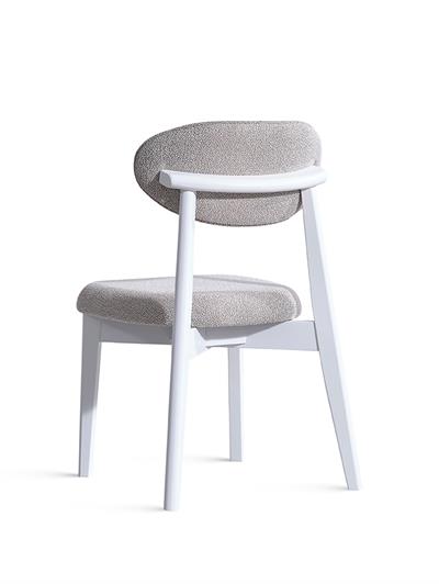 Quantum Doğal Ahşap Kayın Beyaz Renk Sandalye Detaylı İşçilik Modern Şık Tasarım