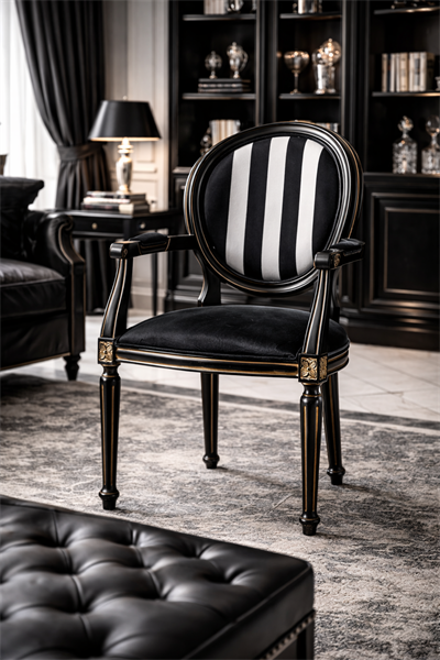 Racine Doğal Ahşap Kayın Siyah Renk Kolçaklı Sandalye Detaylı İşçilik Modern Şık Tasarım