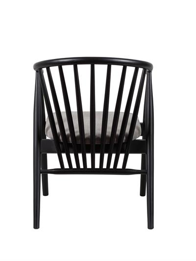 Rizoma Natural Ahşap Siyah Renk Kayın Sandalye Gri Döşemeli Detaylı İşçilik Modern Şık Tasarım