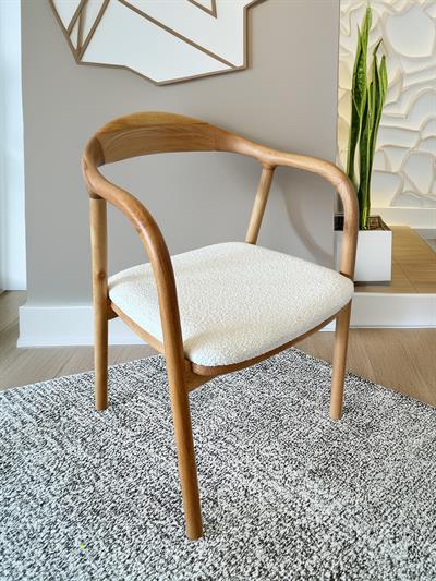 Roma Ahşap Naturel Renk Yuvarlak Masa Takımı 100x100 Cm - 4 Adet Doğal Ahşap Sandalye Bohem & İskandinav Şık Tasarım