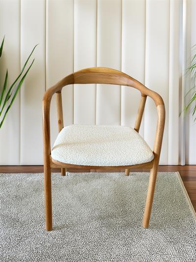 Roma Ahşap Naturel Renk Yuvarlak Masa Takımı 100x100 Cm - 4 Adet Doğal Ahşap Sandalye Bohem & İskandinav Şık Tasarım