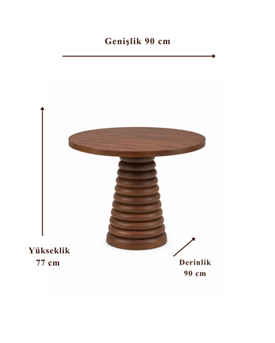 Rovena Yuvarlak Ahşap Yemek Masası