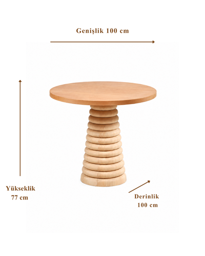 Rovena Yuvarlak Ahşap Yemek Masası