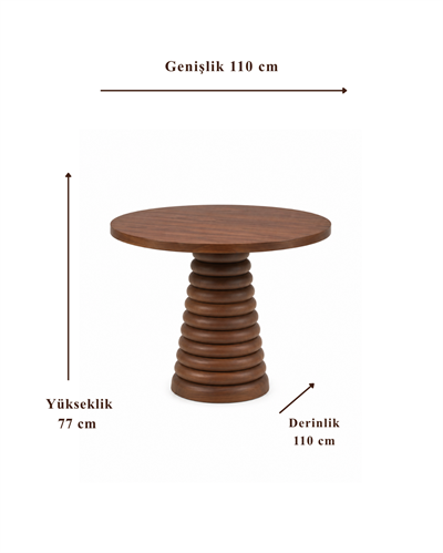 Rovena Yuvarlak Ahşap Yemek Masası