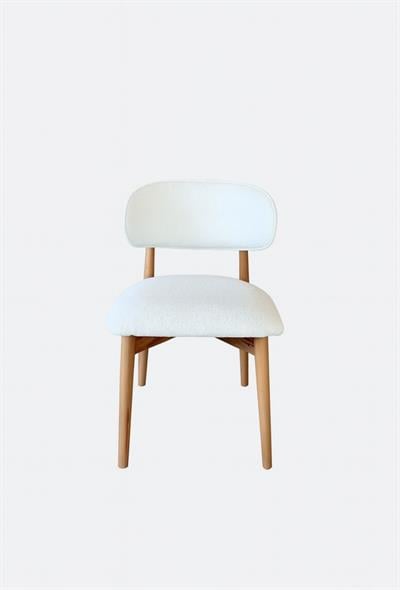 Sembol Naturel Tablalı Beyaz Ayaklı Yuvarlak Masa Takımı 100x100 Cm - 4 Sandalyeli İskandinav Şık Tasarım