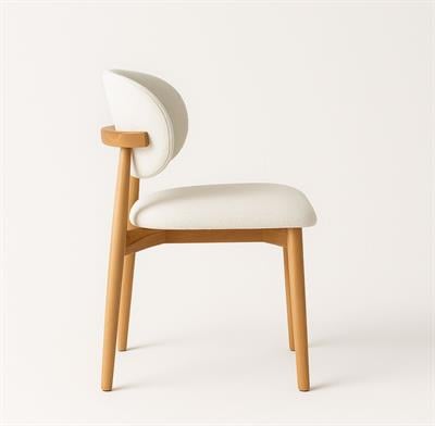 Sembol Naturel Tablalı Beyaz Ayaklı Yuvarlak Masa Takımı 100x100 Cm - 4 Sandalyeli İskandinav Şık Tasarım