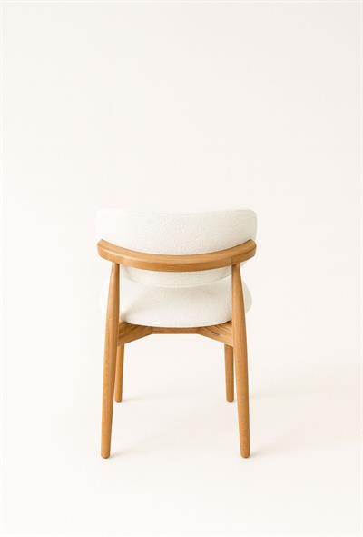 Sembol Naturel Tablalı Beyaz Ayaklı Yuvarlak Masa Takımı 100x100 Cm - 4 Sandalyeli İskandinav Şık Tasarım