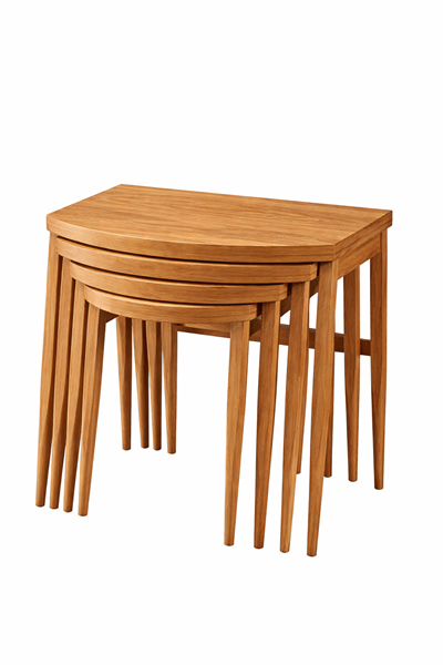 Siena Arcus Kayın Ayaklı Ahşap Zigon Sehpa Seti