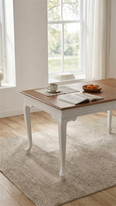 Tanaro Naturel Renk Tabla Beyaz Ayak Çizilmez Dikdörtgen Açılır Ahşap Masa 110x70 Cm - Modern & Şık Tasarım