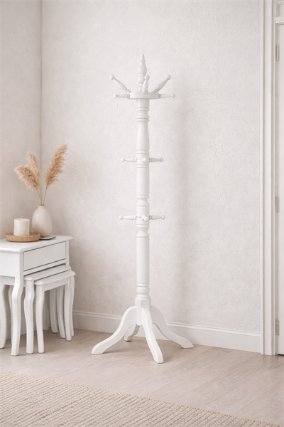 Torna Gövdeli Ahşap Askılık – Ayaklı Portmanto ve Antre Askısı – 176 cm