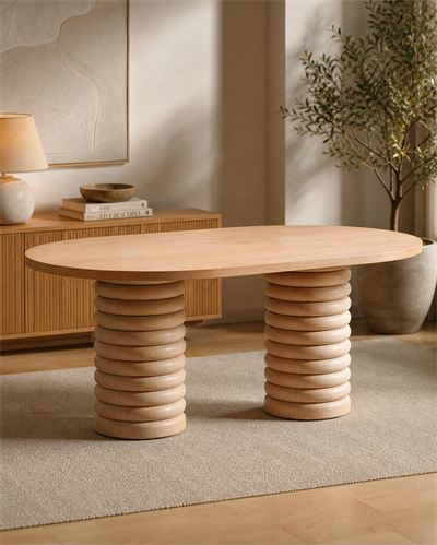 Valerion Prime Oval Ahşap Yemek Masası