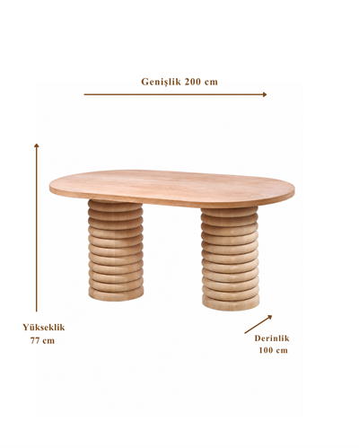 Valerion Prime Oval Ahşap Yemek Masası