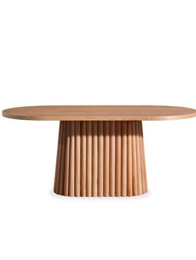 Venessa Ahşap Naturel Oval Masa Takımı 160x90 Cm - 6 Adet Doğal Hazerenlı Sandalye Rustik Şık Tasarım