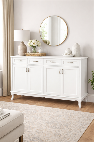 Vera Ahşap Konsol – Kapaklı ve Çekmeceli Salon Konsolu – 145 × 46 × 95 cm